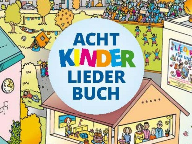 Acht Kinderliederbuch. Foto: Titelbild Achtkinderliderbuch Edition Chrismon Illustration Rüdiger Pfeffer